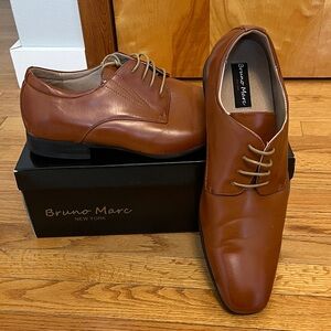 Bruno Marc Men's Tan Oxford Dress Shoes